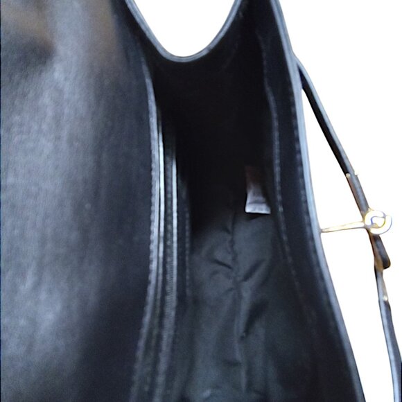 Badgley Mischka NEW Black Suede Like Fur Trimmed Satchel Working Lock & Key $159 - Picture 10 of 11